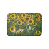 Kies Joy Quote Zonnebloem Veld Matching Badmat (Voorkant)