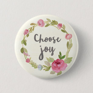 Kies Joy Roze Rozen Ronde Button 5,7 Cm