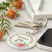 Kies Joy | Roze Rozen Sleutelhanger (Voorkant Rechts)