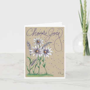 Kies Joy White Daisy Flower Notitiekaartje