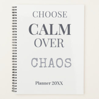 Kies kalmte boven chaos Minimalistische typografie Planner