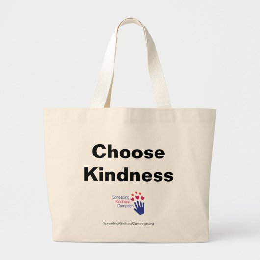 Kies Kindness Large Canvas tas (Voorkant)