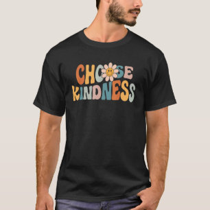 Kies Kindness Retro Groovy Daisy Sind Inspir T-shirt