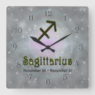 Kies kleur Sagittarius Zodiac Astrologisch teken Vierkante Klok