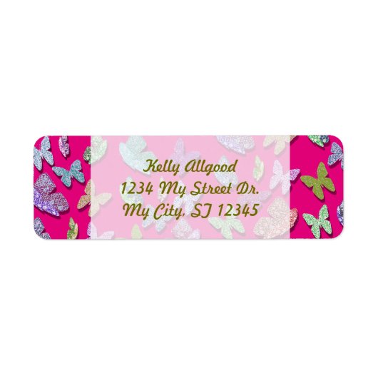 Kies Kleur Vlinders Surrealistisch & Fluttering Etiket (Voorkant)