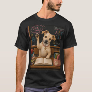 Kies Mij! Schattige Schoolhond Geeft Poot T-shirt