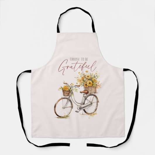 Kies om dankbaar te zijn - Bicycle & Rustic Herfst Schort (Voorkant)