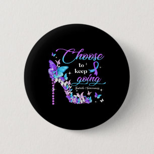 Kies Om Door Te Gaan Zelfmoordbewustzijn Hoge Hak Ronde Button 5,7 Cm