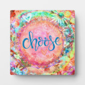 Kies  Roze Pastel Inspirerend Ezel Fotoplaat (Voorkant)