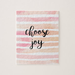 Kies Roze Waterverf Stripes met roze ritssluiting Legpuzzel