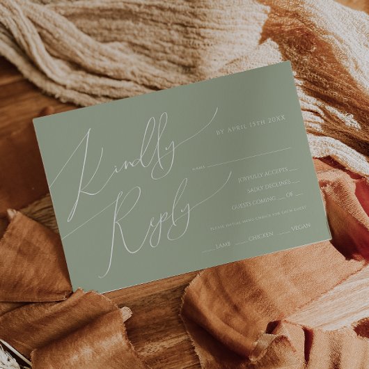 Kies RSVP-kaart voor het horizontale menu Boho-scr