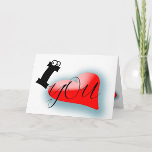 Kies Typografische I LOVE You Rode Hart Wenskaart Kaart