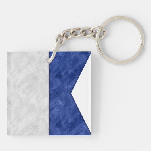 Kies uit 26 Waterverf Nautical Maritime Flags Sleutelhanger (Achterkant)