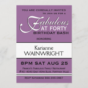Kies uw 40e verjaardag Type partij Kaart