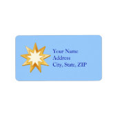 Kies uw achtergrondkleur Baha'i-symbool Etiket (Voorkant)