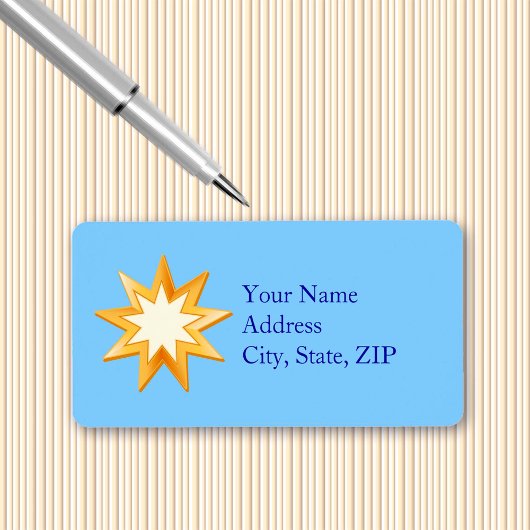 Kies uw achtergrondkleur Baha'i-symbool Etiket