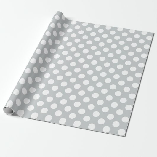 Kies uw eigen achtergrondkleur en witte poolpunten cadeaupapier (Uitgerold)