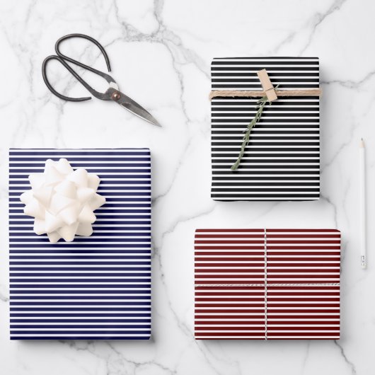 Kies uw eigen kleur in Stripes Inpakpapier Vel (Voorkant)
