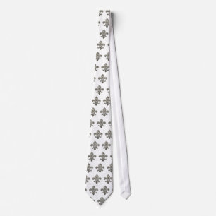 Kies uw eigen kleur Stropdas w/Silver Fleur de Lis