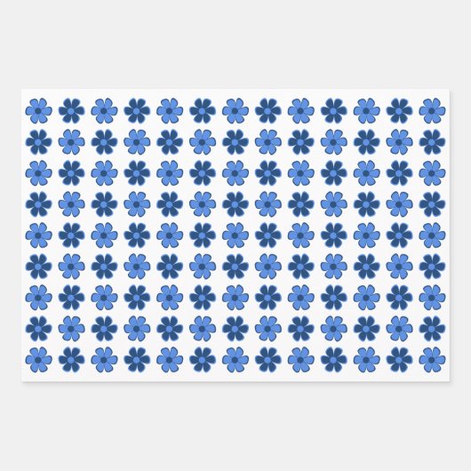 Kies uw eigen kleuren - Fun Retro Flowers Inpakpapier Vel (Voorkant 2)