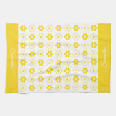 Kies uw eigen kleuren - Fun Retro Flowers Pattern Theedoek (Horizontaal)