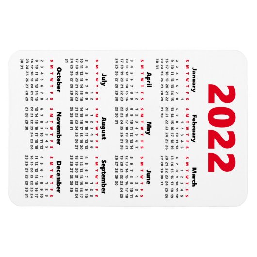 Kies uw eigen kleuren | Kalendermagneet 2022 Magneet (Horizontaal)