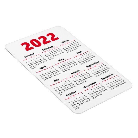 Kies uw eigen kleuren | Kalendermagneet 2022 Magneet (Rechterzijde)