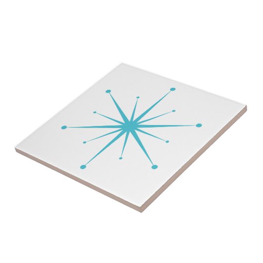 Kies uw eigen kleuren Retro Atomic Starburst Tegeltje (Zijkant)