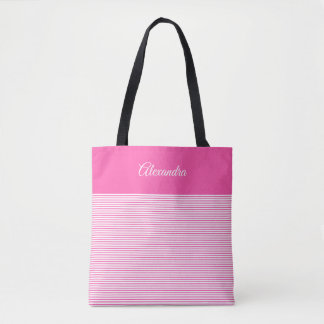 Kies uw eigen Tas Kleur eenvoudig Stripes en Naam
