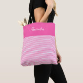 Kies uw eigen Tas Kleur eenvoudig Stripes en Naam (Dichtbij)