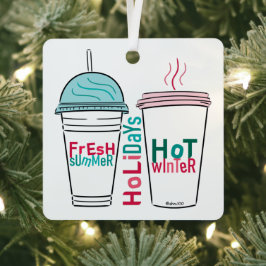 Kies uw favoriete kerstdrink metalen ornament