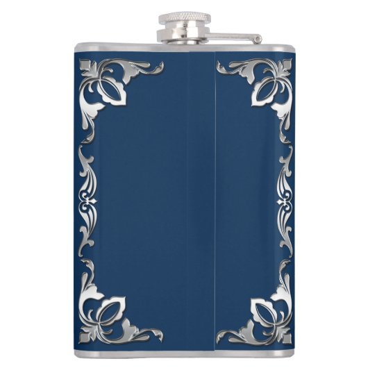 Kies uw Hoesje Klassiek kleurenboek Silver Ornamen Heupfles (Achterkant)