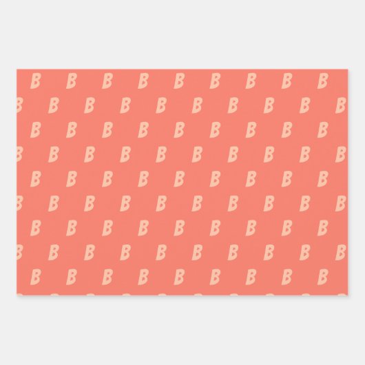 Kies uw Initiaal Gedeelde kleuren Inpakpapier Vel (Voorkant)
