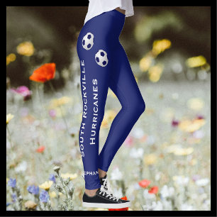 KIES UW KLEUR of Blauw Voetbal Team Naam Leggings