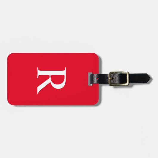 KIES UW KLEUR of Cherry Red Monogram Bag Bagagelabel (Voorkant horizontaal)