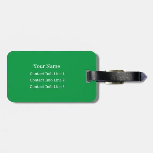 KIES UW KLEUR of Groene Monogram Zak Bagagelabel (Achterkant horizontaal)
