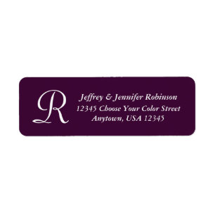 KIES UW KLEUR, Paars Monogram retouradres Etiket
