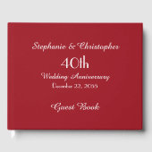 KIES UW KLEUR Ruby Red 40th Jubileum Party Gastenboek (Voorkant)