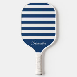 Kies uw kleuren stripes - marineblauw en wit pickleball paddle