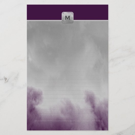 Kies uw kleurenmonogram met fijne tinten briefpapier (Voorkant)