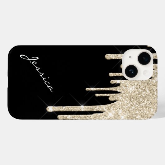 Kies uw kleurensterren met zilveren glitterschijve Case-Mate iPhone case (Achterkant (horizontaal))