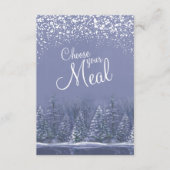 Kies uw maaltijd Kerstmis aan het meer bomen kunst Informatiekaartje (Voorkant)