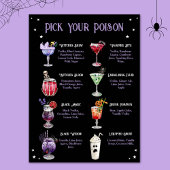 Kies uw Poison Halloween Cocktail Menu Poster