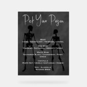 Kies uw Poison Skeleton Wedding Bar Menu Acryl Bord (Voorkant)
