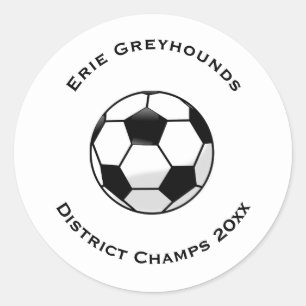 Kies uw Team Color gepersonaliseerd Voetbal Ronde Sticker