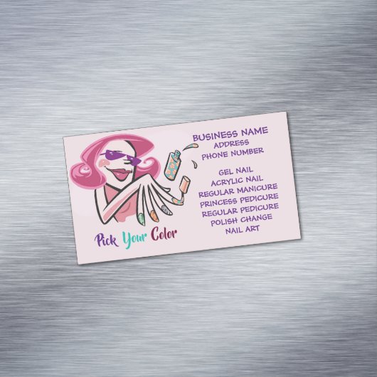 Kies uw Visitekaartje Kleur Nail Salon Magnet Magnetisch Visitekaartje (Voorbeeld)