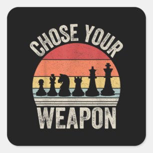 Kies uw weapon grappige stukken vierkante sticker