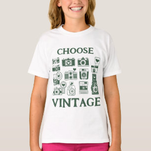 Kies Vintage Retro Cameracollage Kinderen T-shirt