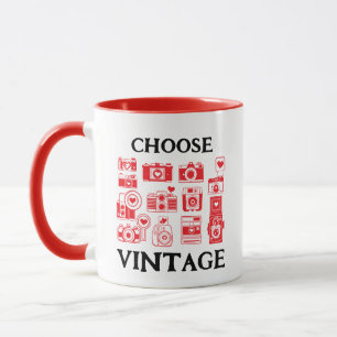 Kies Vintage Retro Cameracollage Mok