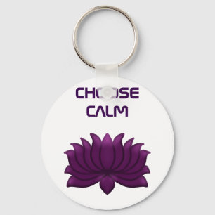 Kies voor de kalme paarse lotusbloem sleutelhanger